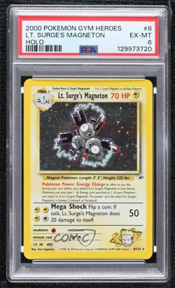 Lt Surge's Magneton Holo Pokemon Gym Heroes PSA 6 2000 - Image 1