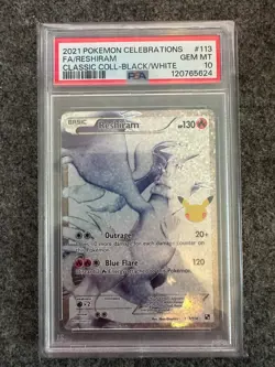 Pokemon TCG Reshiram 113/114 25th Anniversary Celebrations PSA 10 - Image 1