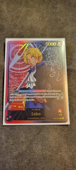One Piece TCG Sabo Gold SP Leader OP05-001 English Anime 25th Collection - Image 1