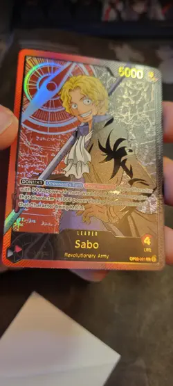 One Piece TCG Sabo Gold SP Leader OP05-001 English Anime 25th Collection - Image 2