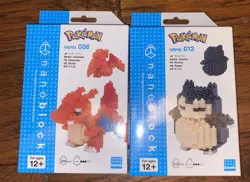 Pokemon Nanoblock Lot Of 2 Sets Charizard 008 & Snorlax 012 - Image 1