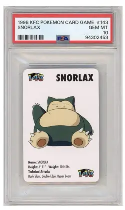 1998 KFC Pokemon Snorlax #143 PSA 10 LOW POP ULTRA RARE - Image 1