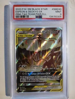 Espeon & Deoxys GX SM240 SM Holo Promo Pokemon TCG PSA 9 - Image 1