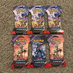 Pokemon TCG: Scarlet and Violet Temporal Forces x6 Booster Pack Sealed - Image 1