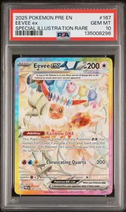 2025 POKEMON PRE EN-PRISMATIC EVOLUTIONS #167 EEVEE EX PSA 10 - Image 1