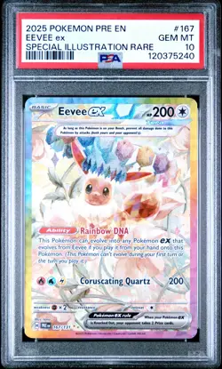 2025 POKEMON PRE EN-PRISMATIC EVOLUTIONS #167 EEVEE EX PSA 10 - Image 1
