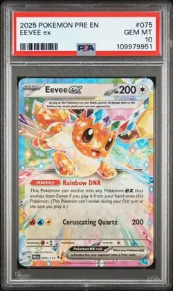 2025 POKEMON PRE EN-PRISMATIC EVOLUTIONS #075 EEVEE EX PSA 10 - Image 1
