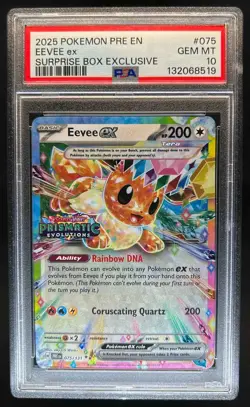 2025 Pokemon SV Prismatic Evolutions PRE EN Eevee ex Promos #075/131 PSA 10 - Image 1