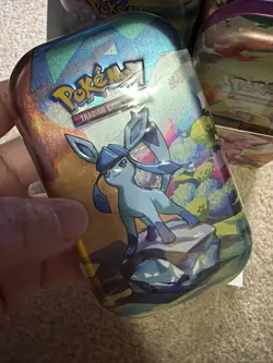 Prismatic Evolutions - Set of 8 Sealed Mini Tins w/ Open Display Box - Image 2