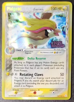 Pokemon TCG 2006 Pidgeot EX Holon Phantoms Reverse Holo STAMPED 14/110 NM - Image 1