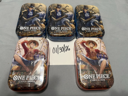 ONE PIECE CARD GAME - TIN PACK SET VOL. 2 (TS-02, OP13) x 5 - IN HAND - Image 1