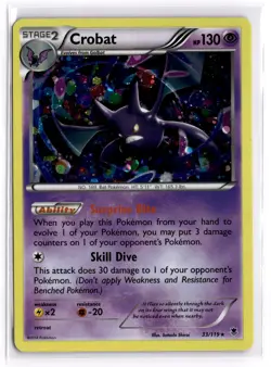 Pokemon TCG Crobat (Cosmos Holo) 033/119 XY Miscellaneous Cards & Products - Image 1