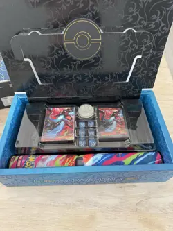 Pokemon Phantasmal Flame Charizard UPC Box,Play Mat,Sleeve, Coin,Dice, Deck box - Image 1