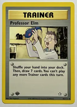 Professor Elm 96/111 (NM) 1st Edition Uncommon Neo Genesis 2002 WOTC Pokemon - Image 1