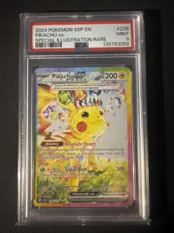 Pokemon TCG Pikachu EX Surging Sparks PSA 9 - Image 1