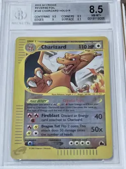 2003 Pokemon Skyridge #146/144 Charizard Reverse Holo Foil BGS 8.5 NM-MT+ Graded - Image 1