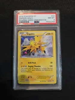 2015 Zapdos Cracked Ice Holo 23/108 PSA 8 XY Roaring Skies Pokemon TCG - Image 1
