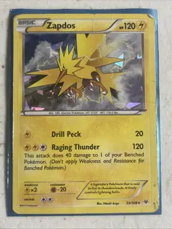 Zapdos 23/108 XY - Roaring Skies Cracked Ice Holo Rare Pokemon Card - Image 1