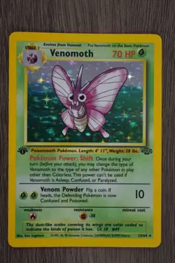 Pokemon TCG Venomoth Jungle Holo Card 13/64 1st Edition Rare WOTC Vintage - Image 1