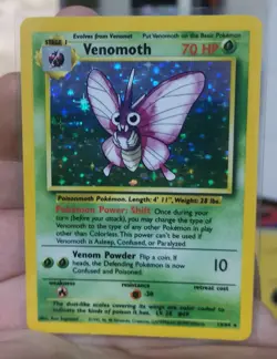 No Symbol ERROR Misprint Venomoth 13/64 Holo Jungle Rare WOTC Pokemon Card - Image 1
