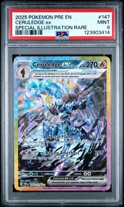Pokemon TCG Ceruledge ex 147/131 Prismatic Evolutions Special Rare PSA 9 - Image 1
