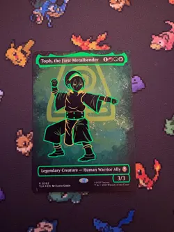 Toph, the First Metalbender (Borderless) (Neon Ink Foil) - Avatar x MTG - Image 1