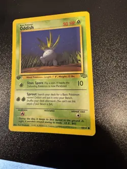 Pokemon TCG Oddish Jungle 58/64 Regular 1st Edition Common LP - Image 1