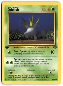 Pokemon 1st Edition Oddish Common Jungle 58/64 LP - Image 1