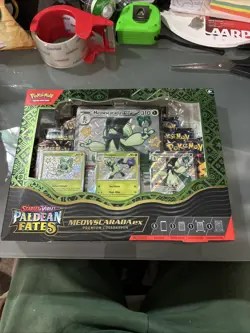 Pokemon paldean fates premium collection box Meowscarada Ex New Sealed - Image 1