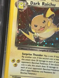 Pokemon Dark Raichu 83/82 Holo Vintage WOTC Team Rocket 2000 (Swirl) CGC 9 Mint - Image 3
