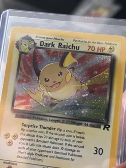 Vintage Pokemon TCG Dark Raichu Team Rocket Holo Secret Rare 83/82 English WOTC - Image 3