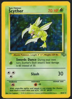 Scyther 10/64 Unlimited Jungle Holo LP Pokemon TCG - Image 1