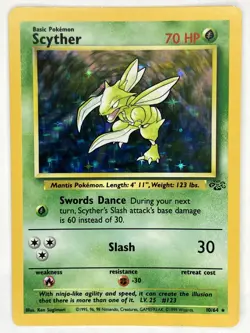 Scyther LP 10/64 Unlimited Jungle Pokemon TCG Holo - Image 1