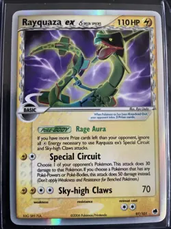 Pokemon TCG Holo Ultra Rare Rayquaza EX 97/101 Delta Species - Image 1