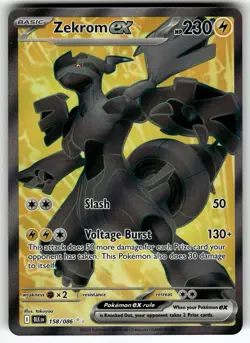 Zekrom ex 158/086 SV: Black Bolt NM Pokemon Card TCG - Image 1