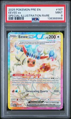 2025 POKEMON PRISMATIC EVOLUTIONS SPECIAL ILLUSTRATION RARE EEVEE EX PSA 9 - Image 1