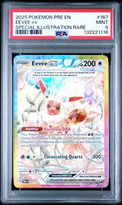 2025 Pokemon Prismatic Evolutions En Eevee Ex Special Illustration Rare PSA 9 - Image 1