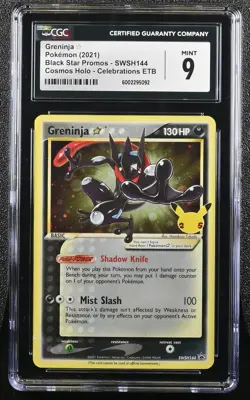 CGC 9 GRENINJA GOLD STAR SWSH144 CELEBRATIONS BLACK STAR PROMO POKEMON MINT BM - Image 1