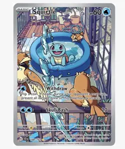 Pokemon TCG Squirtle Stellar Crown Illustration Card 148/142 Near Mint - Image 1
