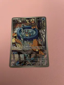 Pokemon TCG Squirtle Stellar Crown Illustration Card 148/142 Near Mint Condition - Image 2