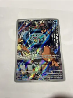 Pokemon TCG Squirtle Stellar Crown Illustration Card 148/142 Near Mint Condition - Image 1
