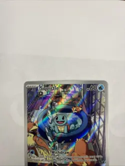 Pokemon TCG Squirtle Stellar Crown Illustration Card 148/142 Near Mint Condition - Image 4