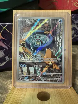 Pokemon TCG Squirtle Stellar Crown Illustration Card 148/142 Near Mint - Image 1