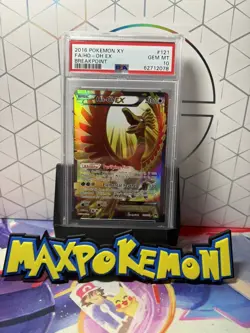 2016 POKEMON XY BREAKPOINT 121/122 FULL ART/HO-OH EX PSA 10 - Image 1