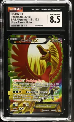 CGC 8.5 Ho-Oh EX 2016 BREAKpoint 121/122 Ultra Rare Holo Pokemon Card - Image 1