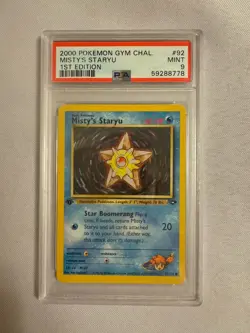 2000 Pokemon - 1st Edition Misty’s Staryu - Gym Challenge 92/132 - PSA 9 Mint! - Image 1