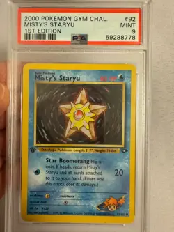 2000 Pokemon - 1st Edition Misty’s Staryu - Gym Challenge 92/132 - PSA 9 Mint! - Image 2