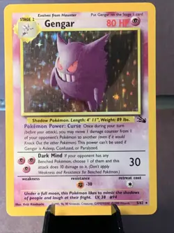 Pokemon TCG Gengar 5/62 Holo Rare Fossil Set 1999 VTG WOTC LP/MP - Image 1