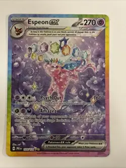 Pokemon TCG Espeon EX Prismatic Evolutions Holo Card 155/131 Near Mint Condition - Image 1
