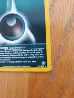 Darkness Energy Pokemon Card 104/111 Neo Genesis Unlimited Rare Vintage - Image 2